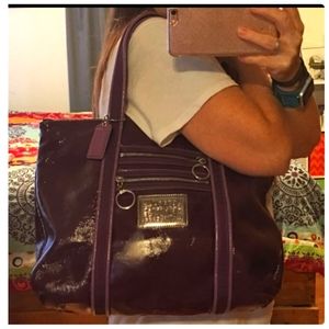 Coach Purple Poppy Tote Bag